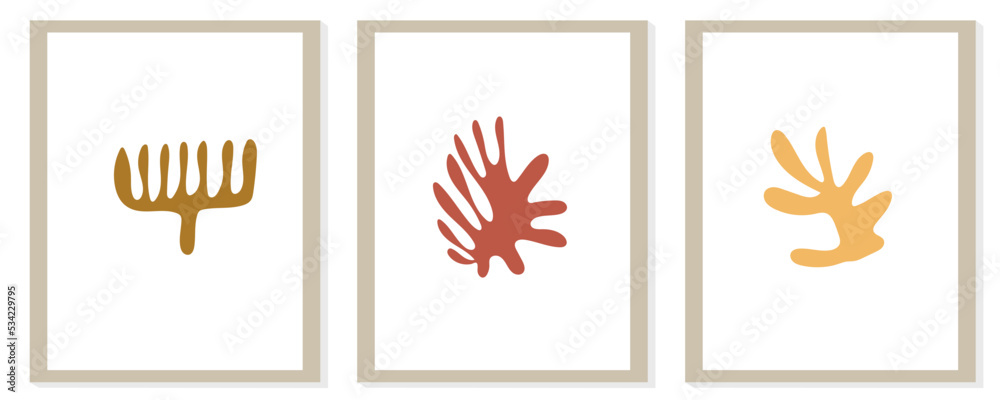 Trendy modern abstract matisse composition with geometric organic shape vector illustration