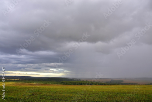 Autumn rain over the Ural expanses
