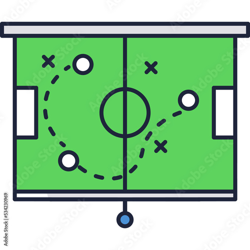 Football strategy plan icon soccer game playbook