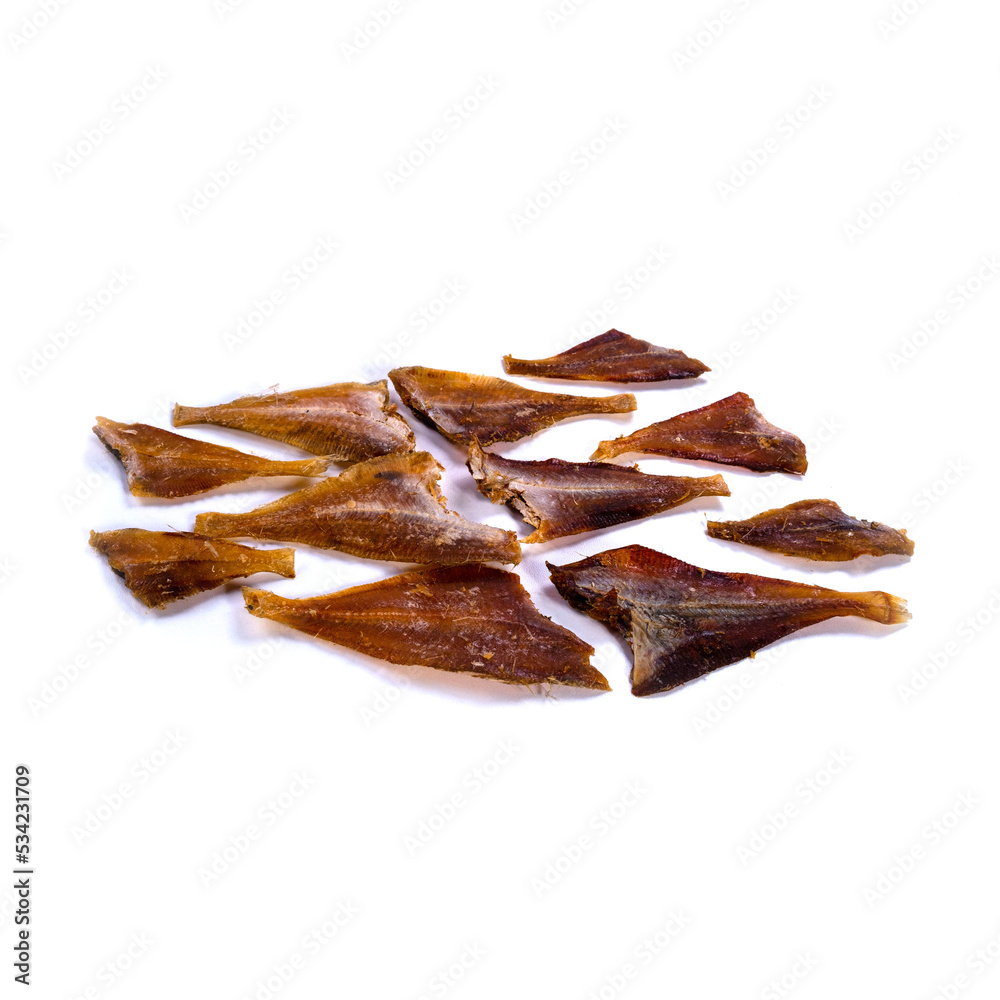 Dried fish on a white background Dried fish on a white background
