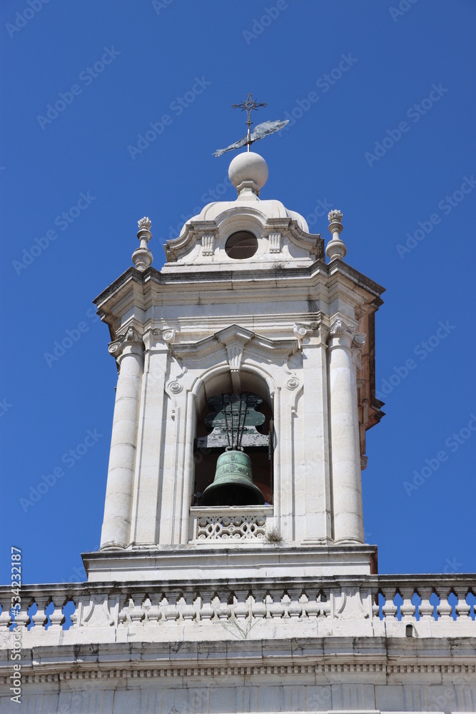 bell tower of the church in Alfama district 