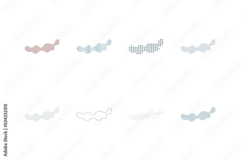 Amoeba shape vector collection. Abstract background. Element set.