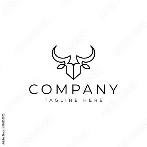Free Download bull head with line style logo design - GFXLoad