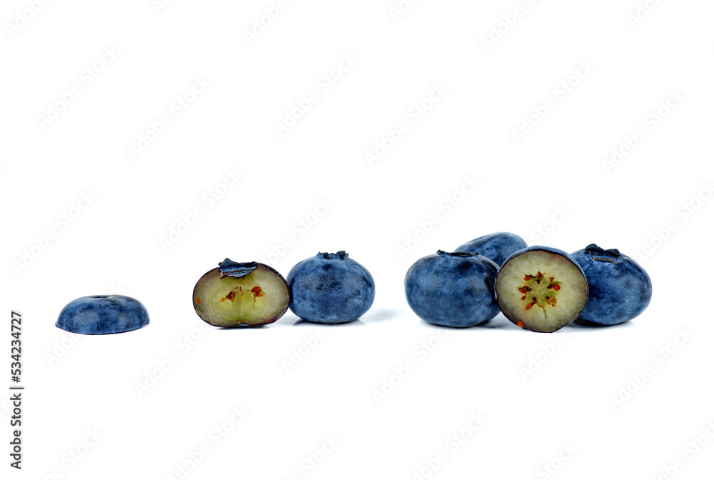 Pile of blueberry on a black background