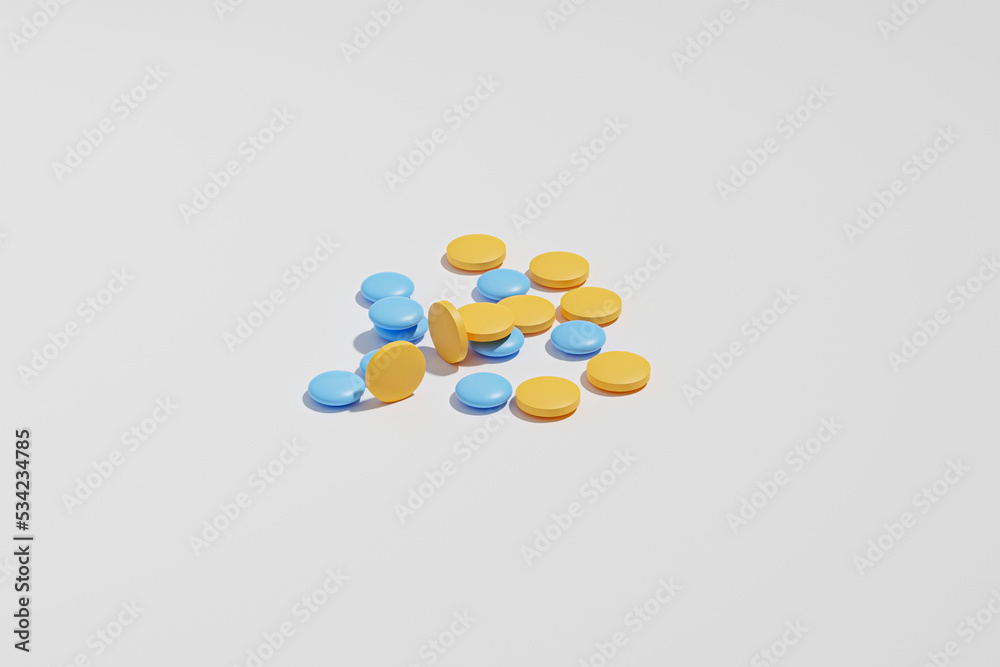 Medical pills for background. 3D Render