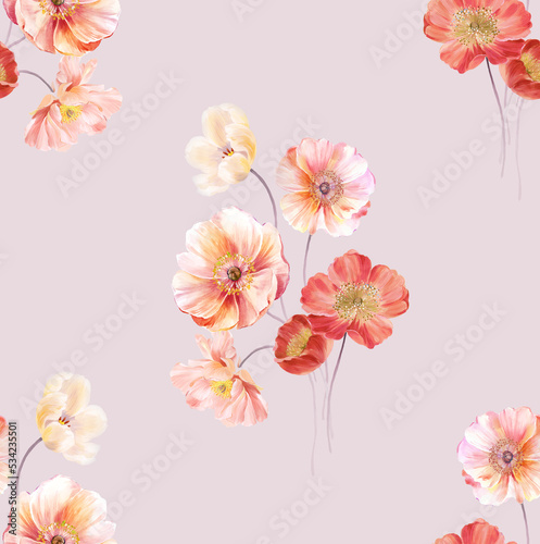 Classic Popular Flower Seamless pattern background.Perfect for wallpaper, fabric design, wrapping paper, surface textures, digital paper. 