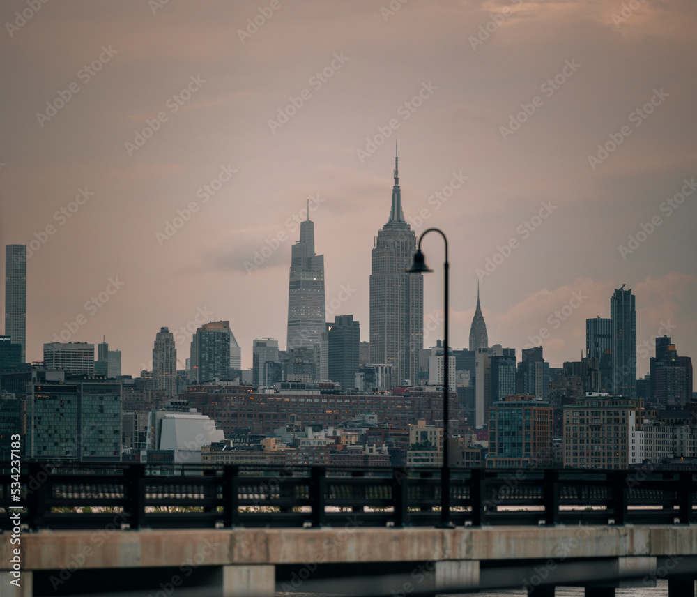 New York City skyline with urban skyscrapers New York City skyline with urban skyscrapers