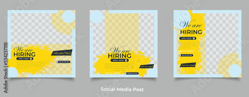 We are hiring job vacancy social media banner or instagram post template
