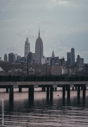 city pier views skyscraper New York from Hoboken jersey city 