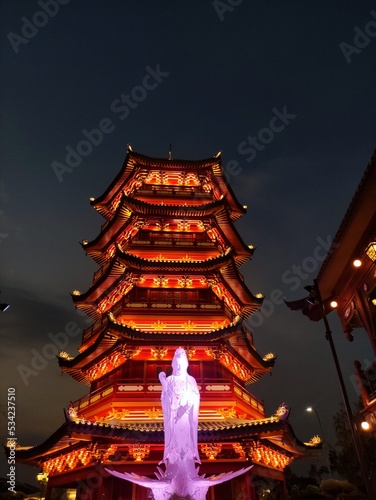 chinese temple at night