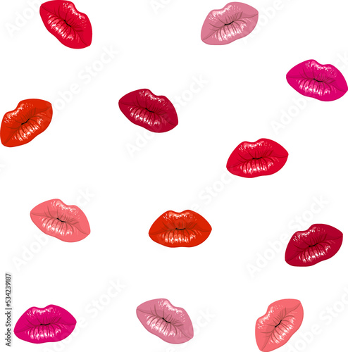 Sexy lips and colorful glossy lipsticks design