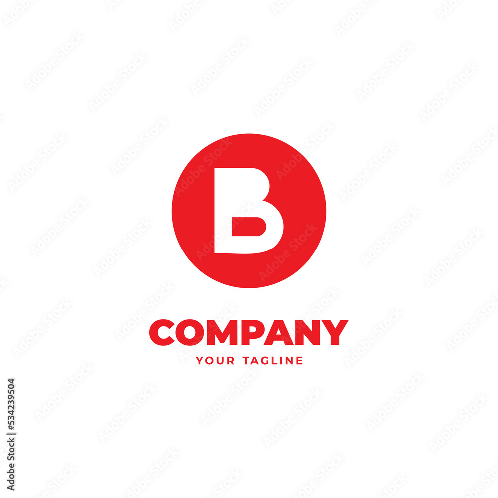 Simple Letter B Logo Design with Red Color, Modern B Initial Symbol Vector Simple Letter B Logo Design with Red Color, Modern B Initial Symbol Vector