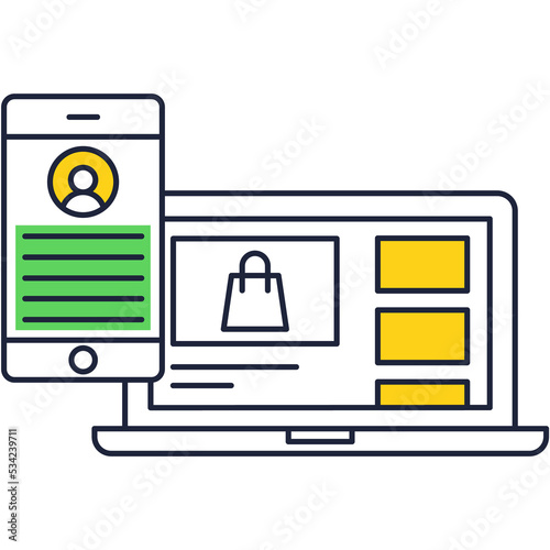 Online payment and transaction app vector icon