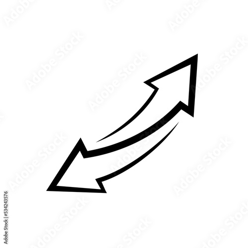 Icono de doble flecha. Concepto de crecimiento y decrecimiento. Ilustración vectorial