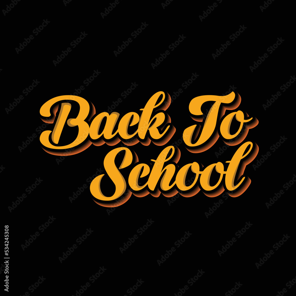 School font 3d bold colorful style modern typography for poster vector illustration.