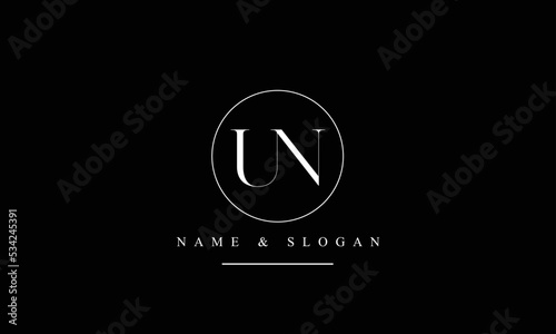 UN, NU, U, N abstract letters logo monogram