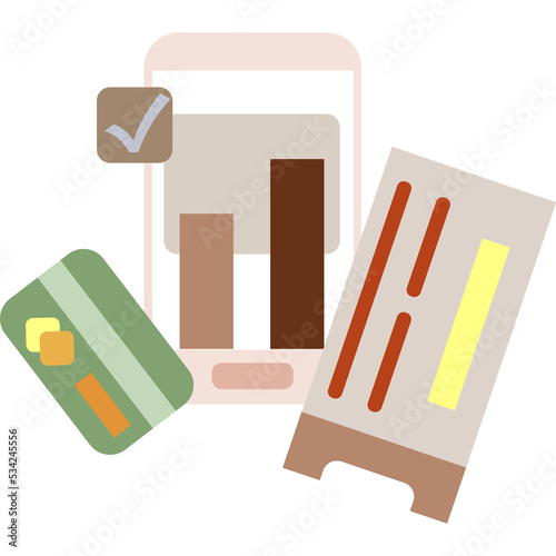 Travel ticket booking vector mobile phone icon