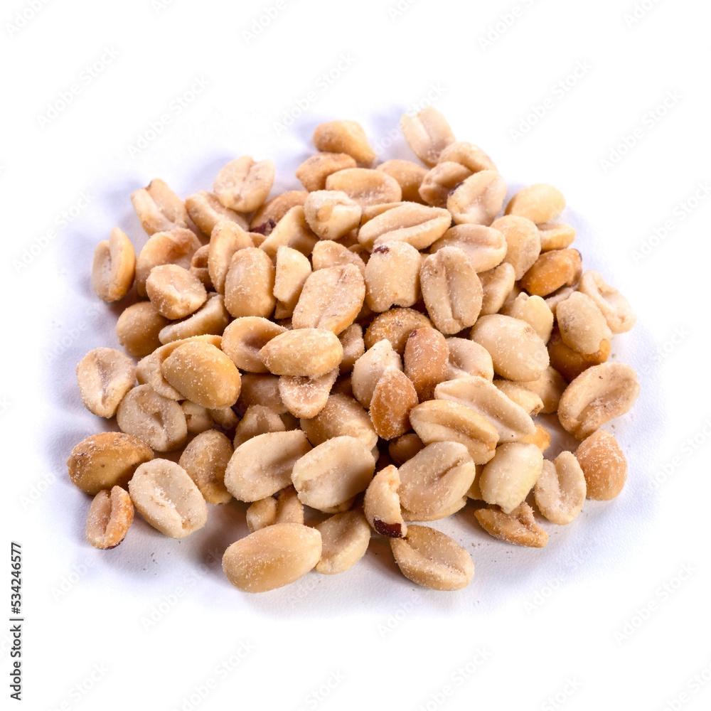 pile of spiced peanuts isolated close up on white background pile of spiced peanuts isolated close up on white background