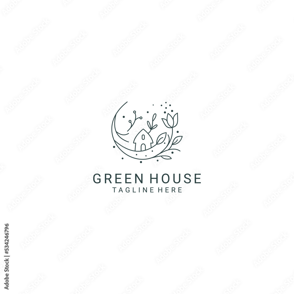 Green house logo desing icon vector Green house logo desing icon vector