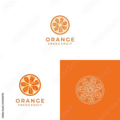 Orange logo desing icon vector
