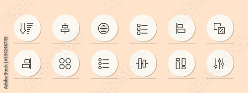 Print op canvas Menu buttons set icon