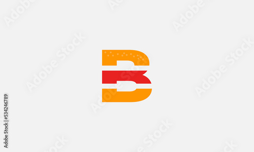 burger forming letter b, letter b burger logo design