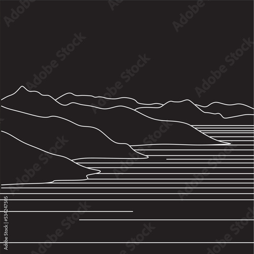 Photography Abstract mountain range landscape background