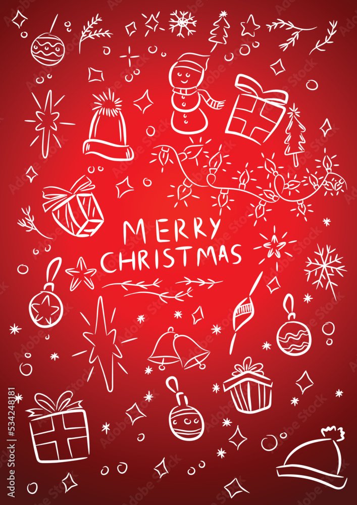 Collection dooldes of Christmas symbol Collection dooldes of Christmas symbol