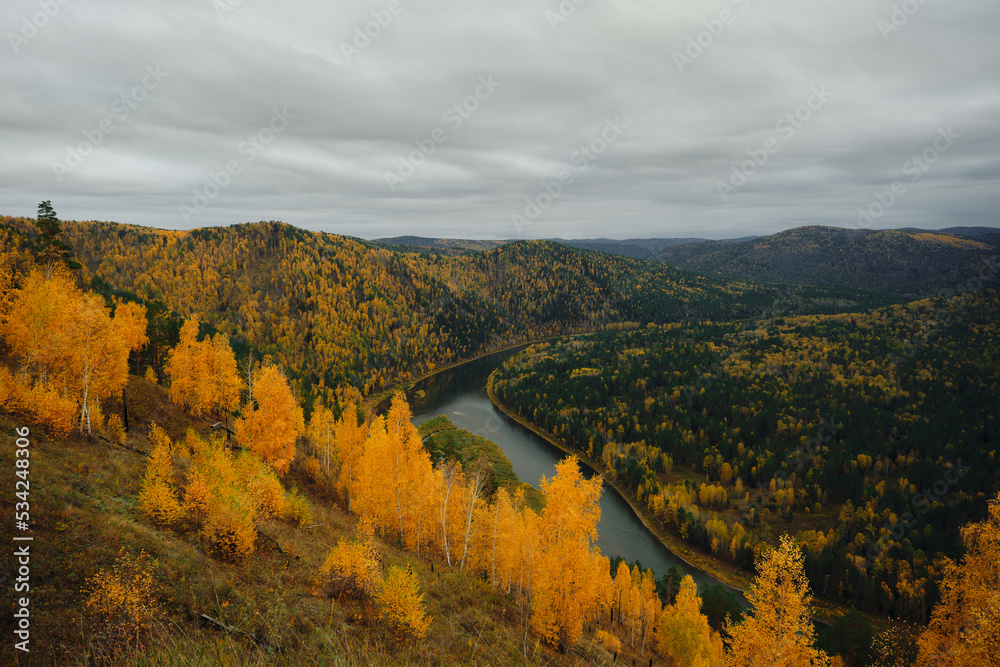 manskaya loop in Krasnoyarsk on an autumn day