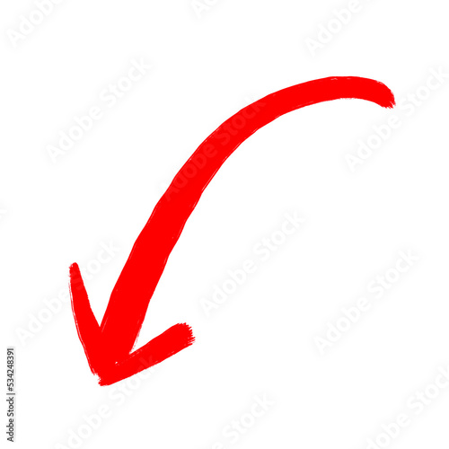 red arrow up line hand drawn