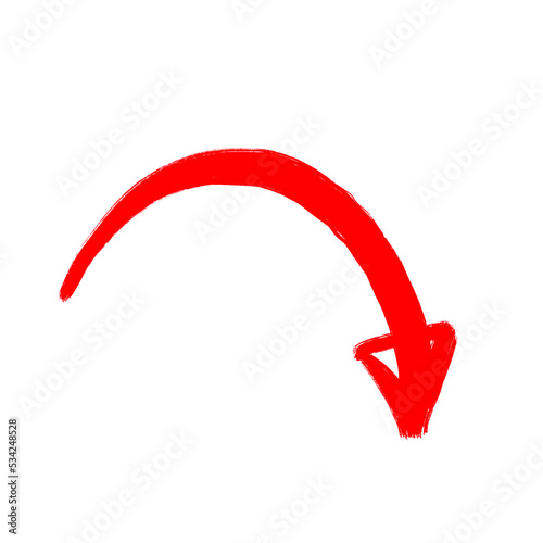 red arrow up line hand drawn
