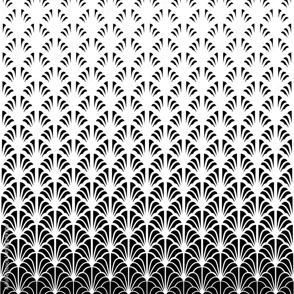 Abstract halftone pattern. Faded gradient flowers. Repeated intricate geometric border. Fading shape. Repeating geometry background for design prints. Modern fades geo patern. Vector illustration Abstract halftone pattern. Faded gradient flowers. Repeated intricate geometric border. Fading shape. Repeating geometry background for design prints. Modern fades geo patern. Vector illustration