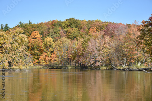 Fall scene on the river 