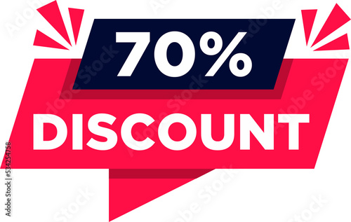 Round speech bubble shape promote discount 70 percent vector illustration © muh