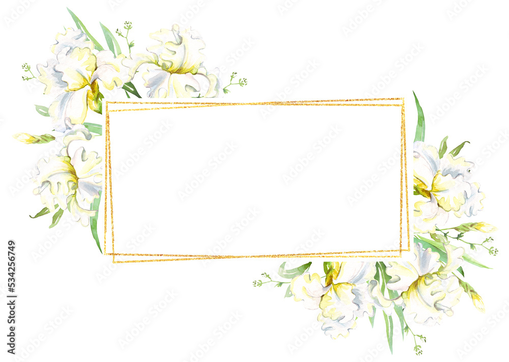 White irises frame