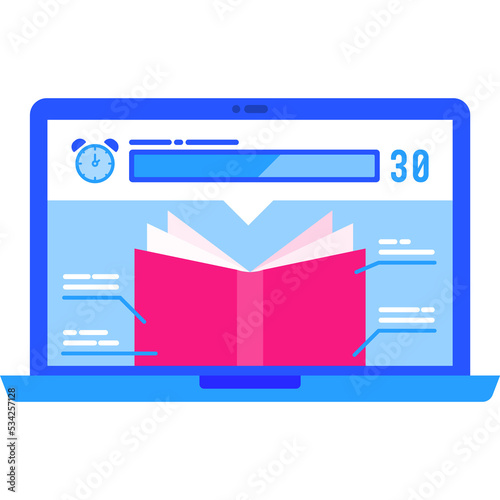 Online learning icon training reading speed vector