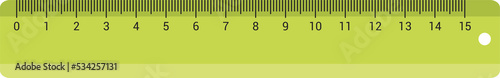 School stationery element green ruler