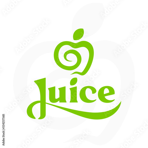 Juice logo template. Apple logo idea. Squeezed apple juice symbol.