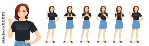Woman in casual style clothes set