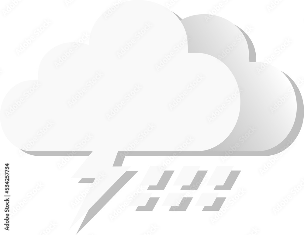 Isolated object weather icon lighting cloudy rain Isolated object weather icon lighting cloudy rain
