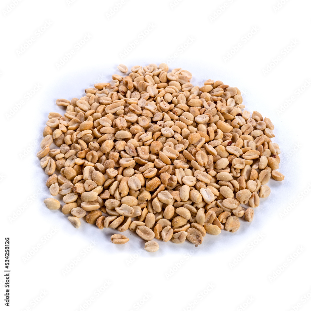 pile of spiced peanuts isolated close up on white background pile of spiced peanuts isolated close up on white background