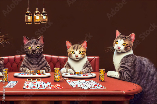 cats playin poker 