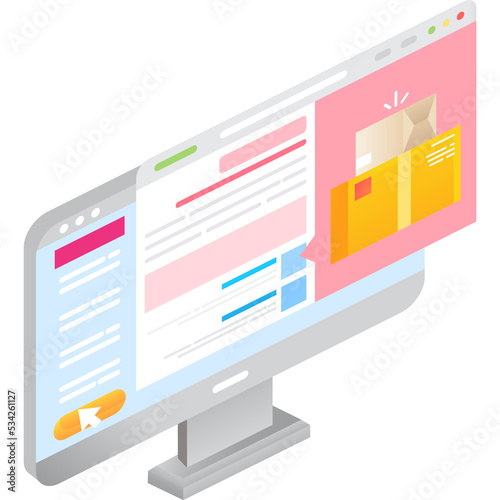 Fast delivery shop service 3d icon vector computer