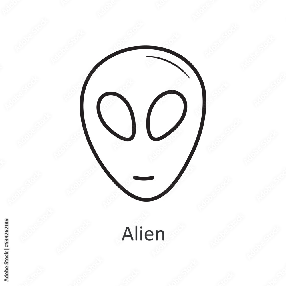 Alien Vector outline Icon Design illustration. Space Symbol on White background EPS 10 File Alien Vector outline Icon Design illustration. Space Symbol on White background EPS 10 File