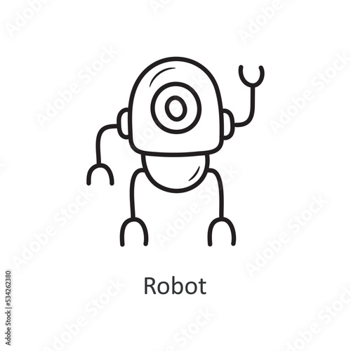 Robot Vector outline Icon Design illustration. Space Symbol on White background EPS 10 File