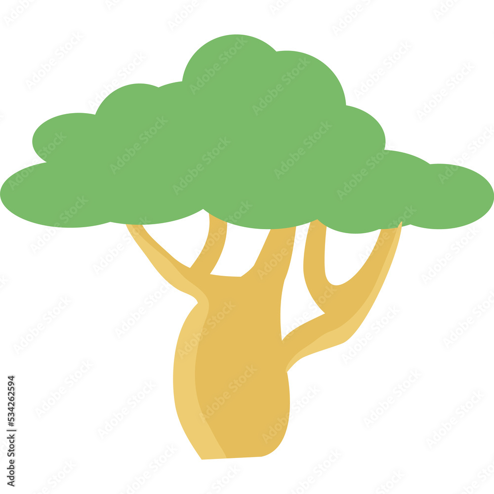 Baobab tree safari landscape design vector icon Baobab tree safari landscape design vector icon