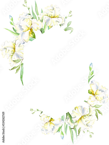 White irises frame