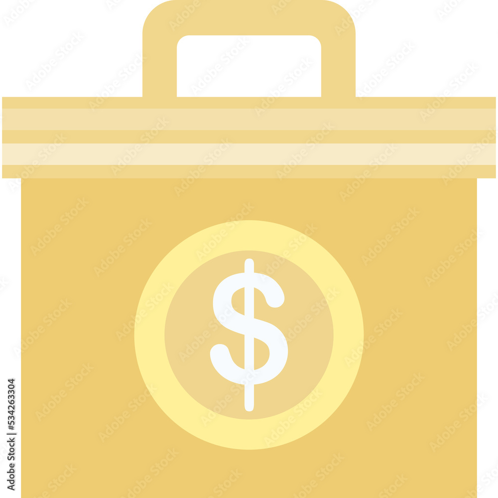 Briefcase icon with dollar sign flat vector Briefcase icon with dollar sign flat vector