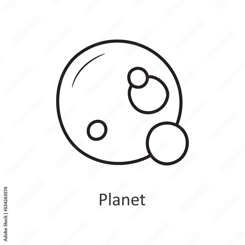 Planet Vector outline Icon Design illustration. Space Symbol on White background EPS 10 File Planet Vector outline Icon Design illustration. Space Symbol on White background EPS 10 File