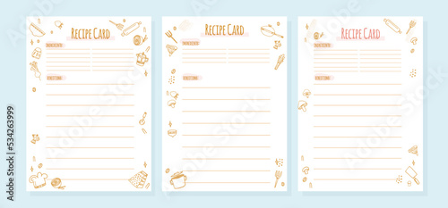 Recipe card for banner design. Food retro background. 